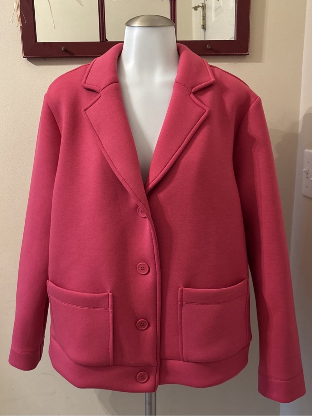 Tailored Pink Button-Front Blazer Jacket